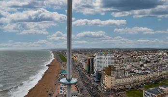 Aerial view of British Airways i360 observation deck in Brighton, UK. photo