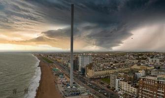 Aerial view of British Airways i360 observation deck in Brighton, UK. photo