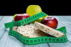 bread Apple and dumbbells photo