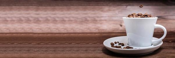 coffee Cup on brown background photo