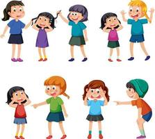 Bullying kids character collection vector