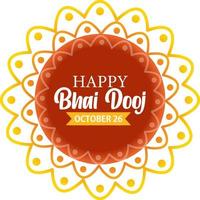 feliz día bhai dooj diseño de banner de texto vector