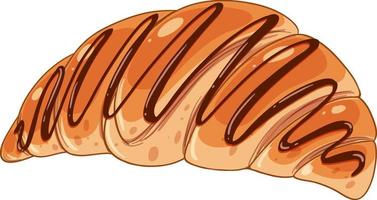Isolated delicious French chocolate croissant vector