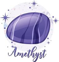 Amethyst gemstone with text vector