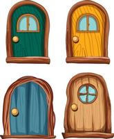 Hobbit house doors set vector