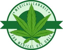 logotipo de la insignia de cannabis medicinal vector