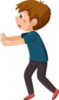A boy standing in pushing pose vector