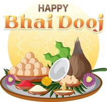 Happy Bhai Dooj Day Text Design vector