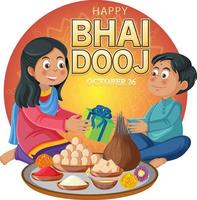 Happy Bhai Dooj Day Text Design vector