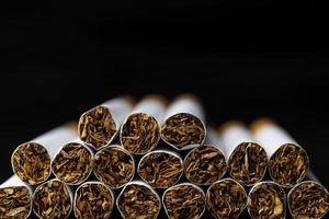 Close-up of Tobacco Cigarettes Background or texture photo