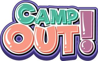 diseño de fuente para word camp out vector