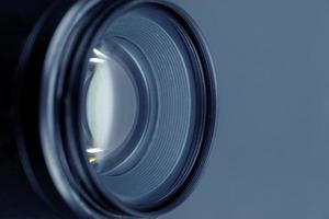 Camera lens with lense reflections. photo