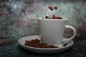 coffee Cup on marble background photo