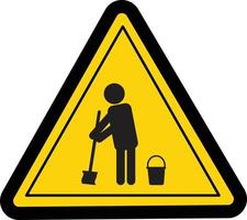 Warning do not enter cleaning in progress sign. flat style. vector