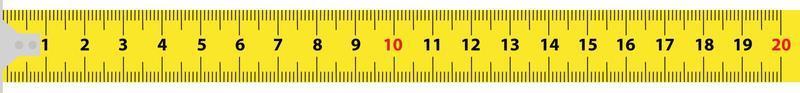 Measure tape on white background. Yellow ruler measure tape centimeter inch. flat style. vector
