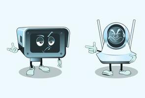 CCTV Cartoon Characters with face expression vector