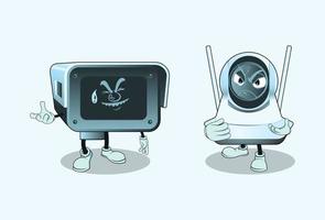 CCTV Cartoon Characters with face expression vector