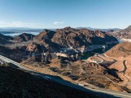 Aerial view of the Hoover Dam in United States. photo