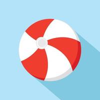 Beach ball icon with long shadow isolate on blue background. vector