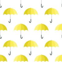 Yellow Umbrella seamless pattern on white background. vector