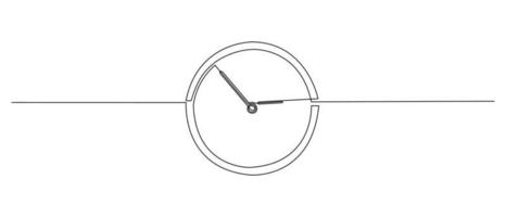 Continuous line drawing of Clock. vector