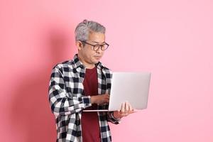 Asian Man on Pink photo