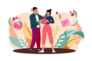 Valentine Day Illustration concept. Flat illustration isolated on white background vector