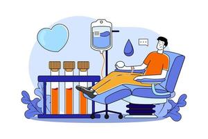 People donate blood to charity vector
