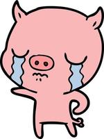 Vector pig character in cartoon style