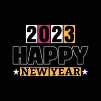 feliz año nuevo camiseta 2023 vector