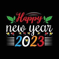 feliz año nuevo camiseta 2023 vector
