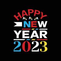 feliz año nuevo camiseta 2023 vector
