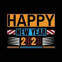 feliz año nuevo diseño de camiseta 2023 vector