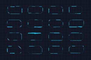 Set of Abstract Tech Border Design vector