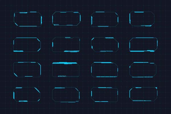 Set of Abstract Tech Border Design