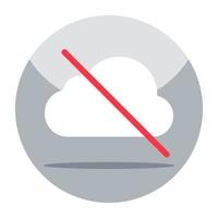 sin icono de concepto de nube en estilo plano vector