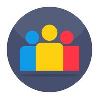 Conceptual flat design icon of group vector