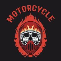 Skull Helmet Motorcycle Vector Illustration