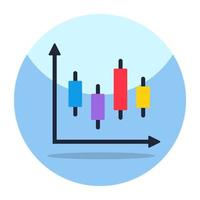 An icon design of candlestick chart vector