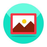 Conceptual flat design icon of landscape vector