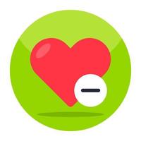 Unique design icon of remove heart vector