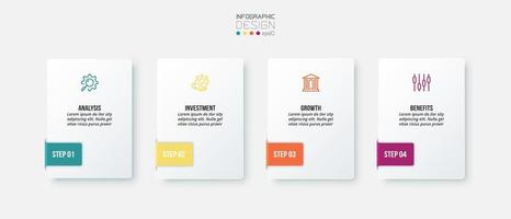 Infographic template business concept with step. vector