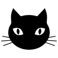 cabeza de gato negro vector