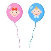 Children's faces in balloons vector