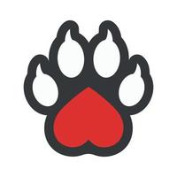 Heart shaped dog paw vector