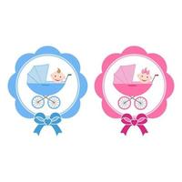 Newborn baby boy and girl logo vector