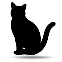 Black cat with shadow vector