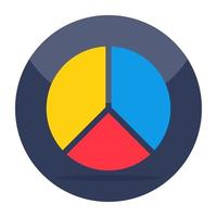 Editable design icon of pie chart vector