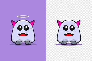 cute ghost standing.Vector illustration in a cartoon style. vector