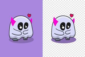 cute ghost in love.Vector illustration in a cartoon style. vector